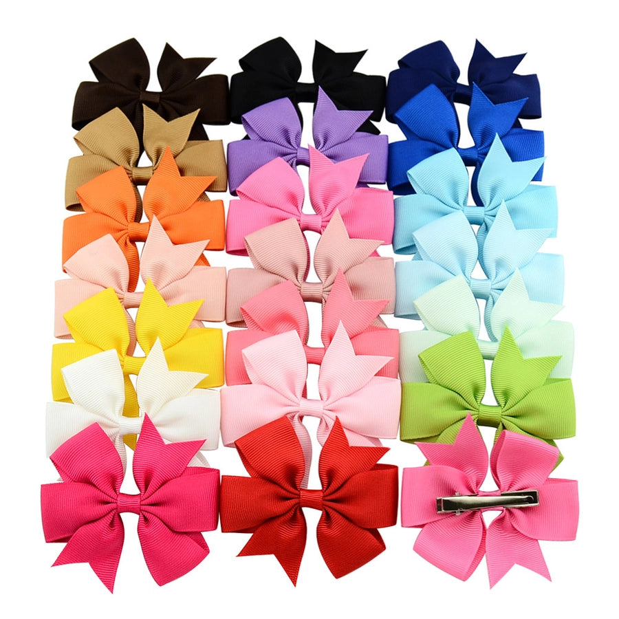 fashion baby v-shaped ribbed ribbon bow hairpin hair accessories