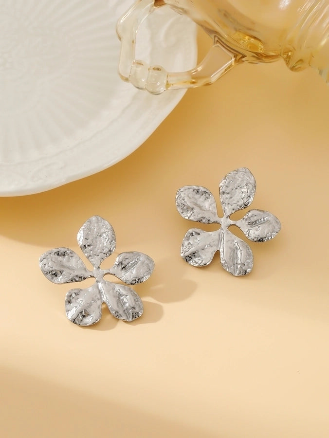 1 Pair Exaggerated Simple Style Oversized Flower Butterfly 304 Stainless Steel Ear Studs