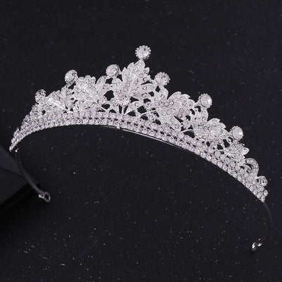 fashion leaf crown alloy inlay rhinestones crown 1 piece