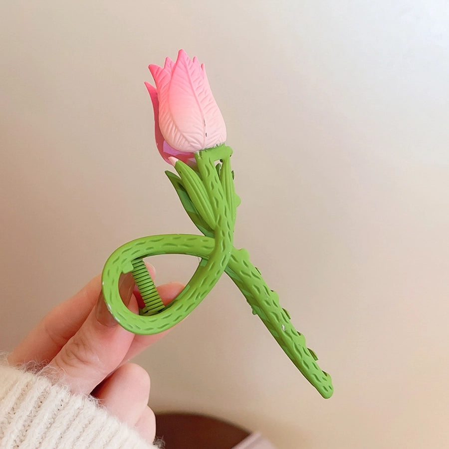 japanese style flower alloy stoving varnish hair claws 1 piece