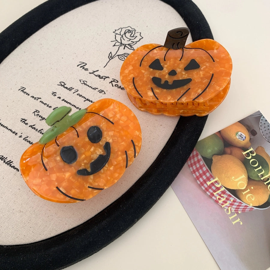 Halloween Cute Women's Pumpkin Acetic acid sheets Hair Claws