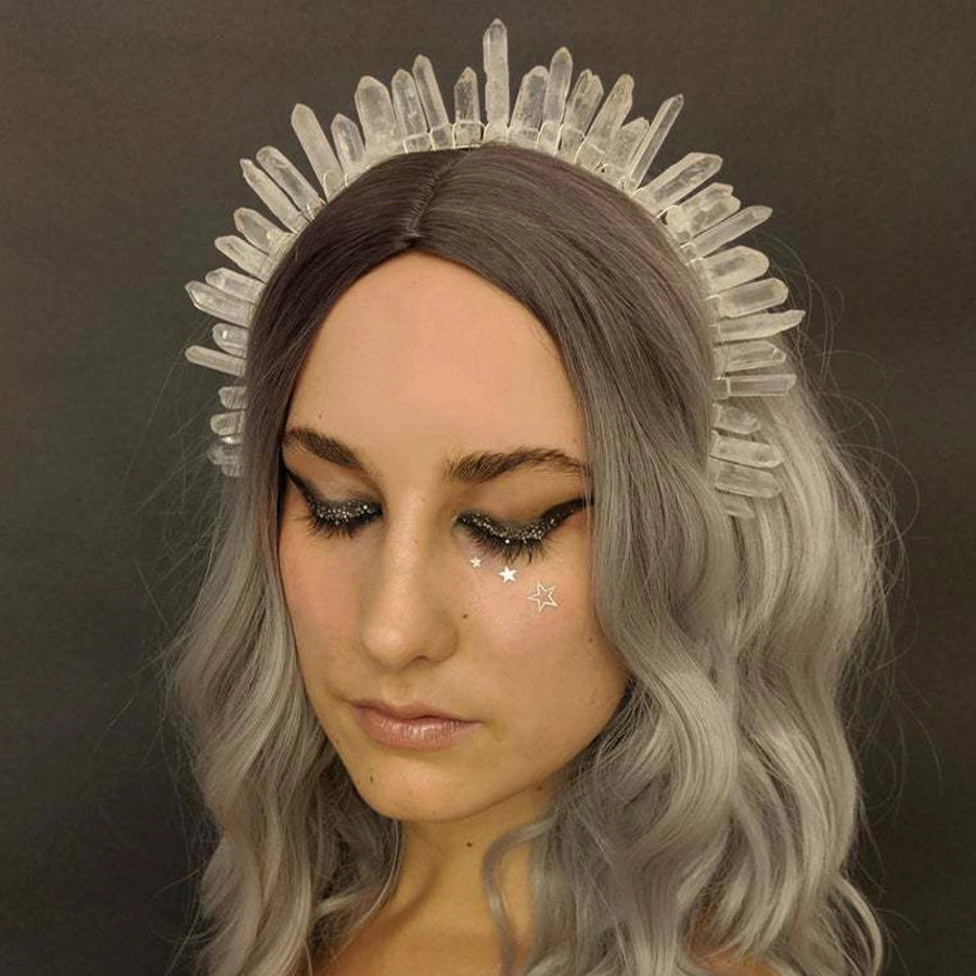 retro square crystal patchwork hair band