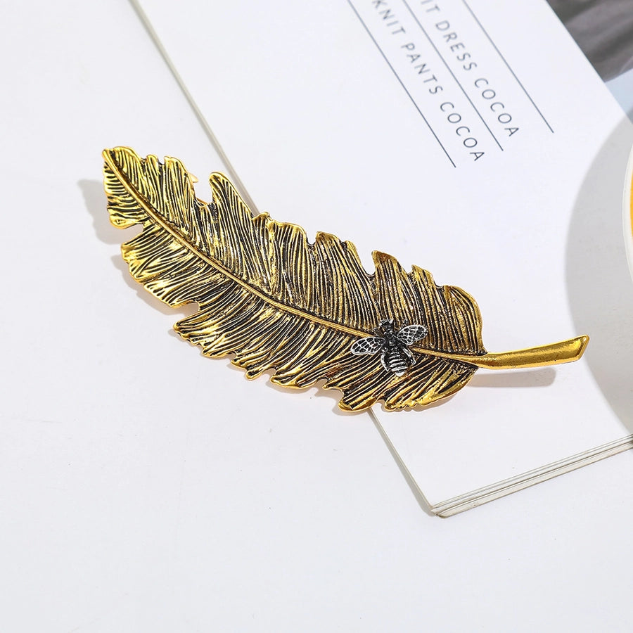Women's Simple Style Classic Style Feather Zinc alloy Inlay Rhinestones Hair Clip