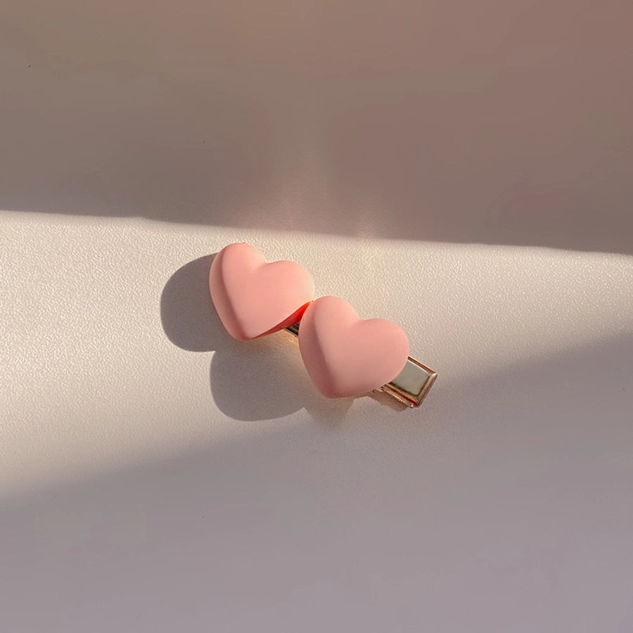 cute heart shape flower resin plating hair clip
