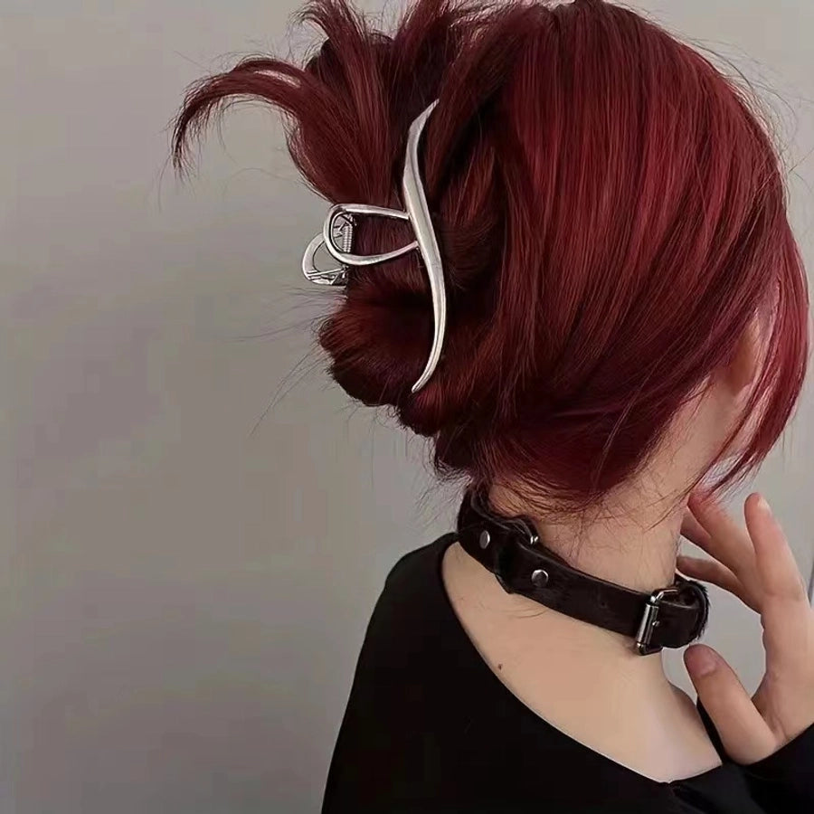 Simple Fashionable Golden Line Sense Large Shark Clip Back Head Grip Fashion Elegant Hairware