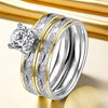 Jewelry Simple Style Geometric Titanium Steel Zircon Mixed Metal Plating Rings