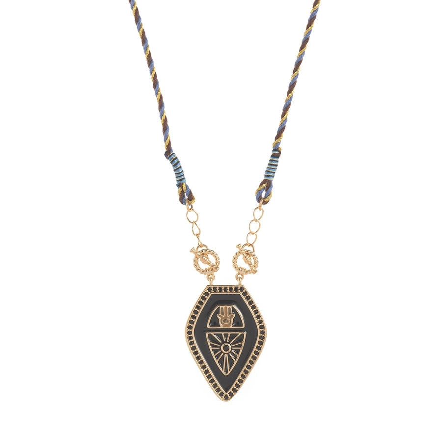 Copper Gold Plated Painted Tarot Pendant Necklace