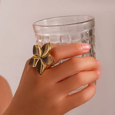 Jewelry Vintage Style Simple Style Geometric 304 Stainless Steel 18K Gold Plated Open Rings