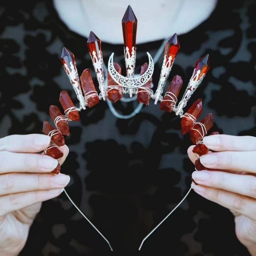 Women's Retro Square Artificial Crystal Iron Three-dimensional Hair Band