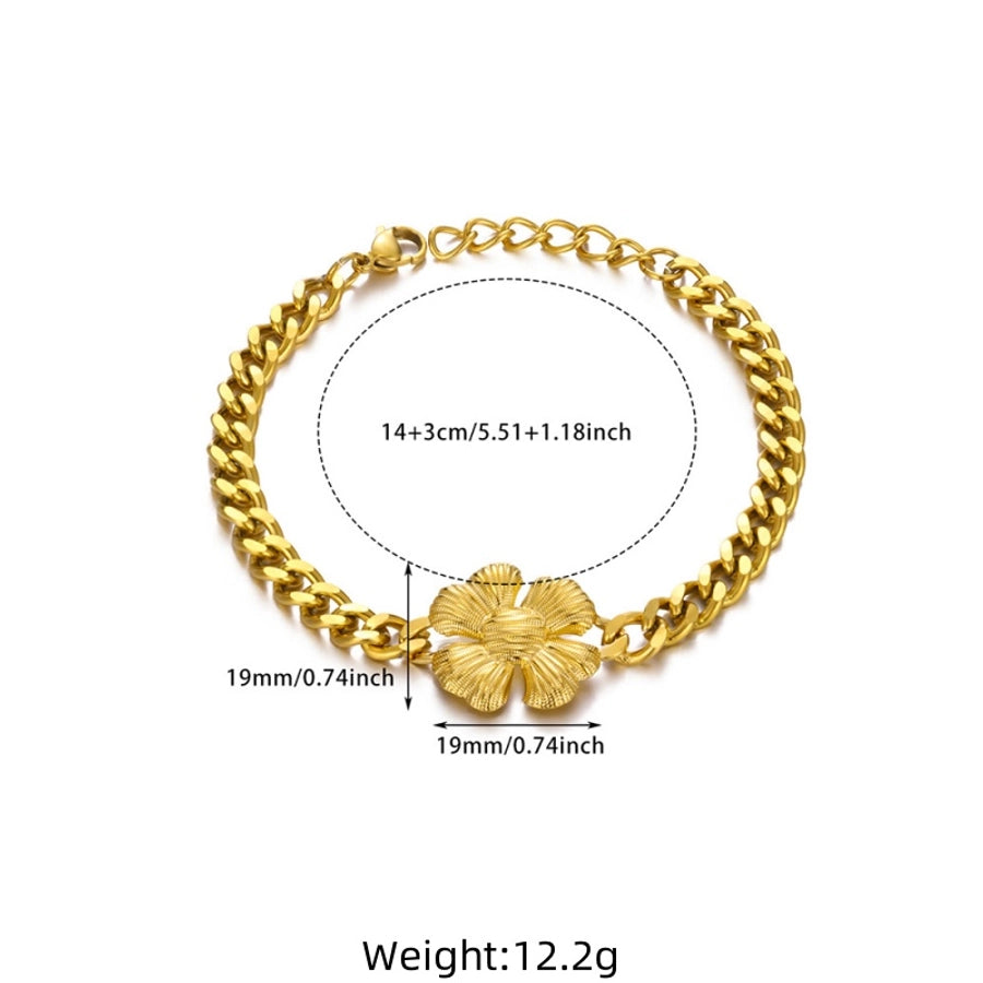 Romantic Pastoral Solid Color Flower 304 Stainless Steel Bracelets In Bulk