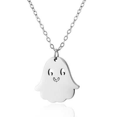 Jewelry Funny Pumpkin ghost Spider 201 Stainless Steel Asymmetrical Hollow Out Pendant Necklace