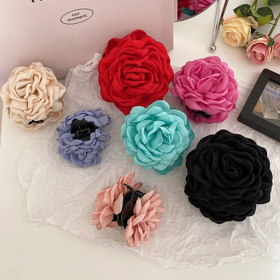 Women's Sweet Simple Style Flower Plastic Cloth Hair Claws