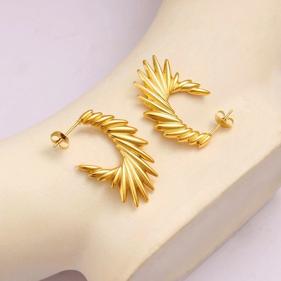 1 Pair Exaggerated Commute Geometric Solid Color 304 Stainless Steel 316 Stainless Steel  18K Gold Plated Ear Studs