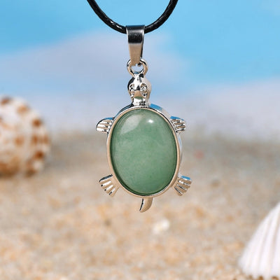 Elegant Simple Style Animal natural stone Leather rope Natural Stone  Pendant Necklace In Bulk