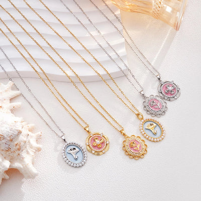 Jewelry Glam Lady Sexy Rose 304 Stainless Steel Copper Pendant Necklace