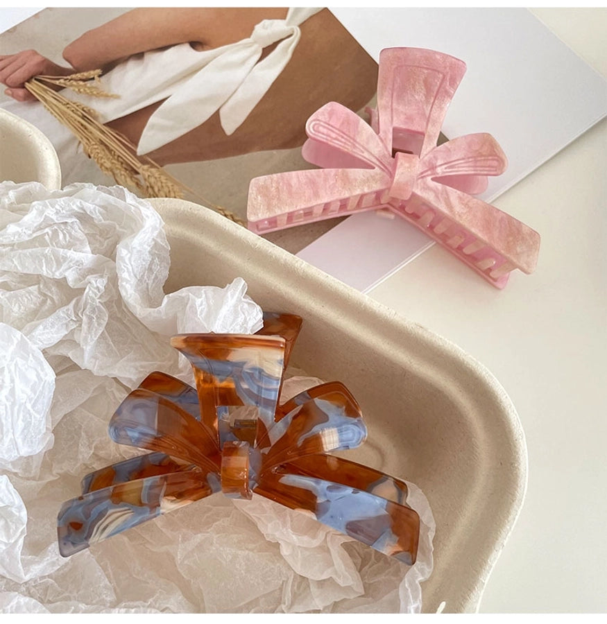 Women's Simple Style Artistic Bow Knot Acetic acid sheets Hair Claws