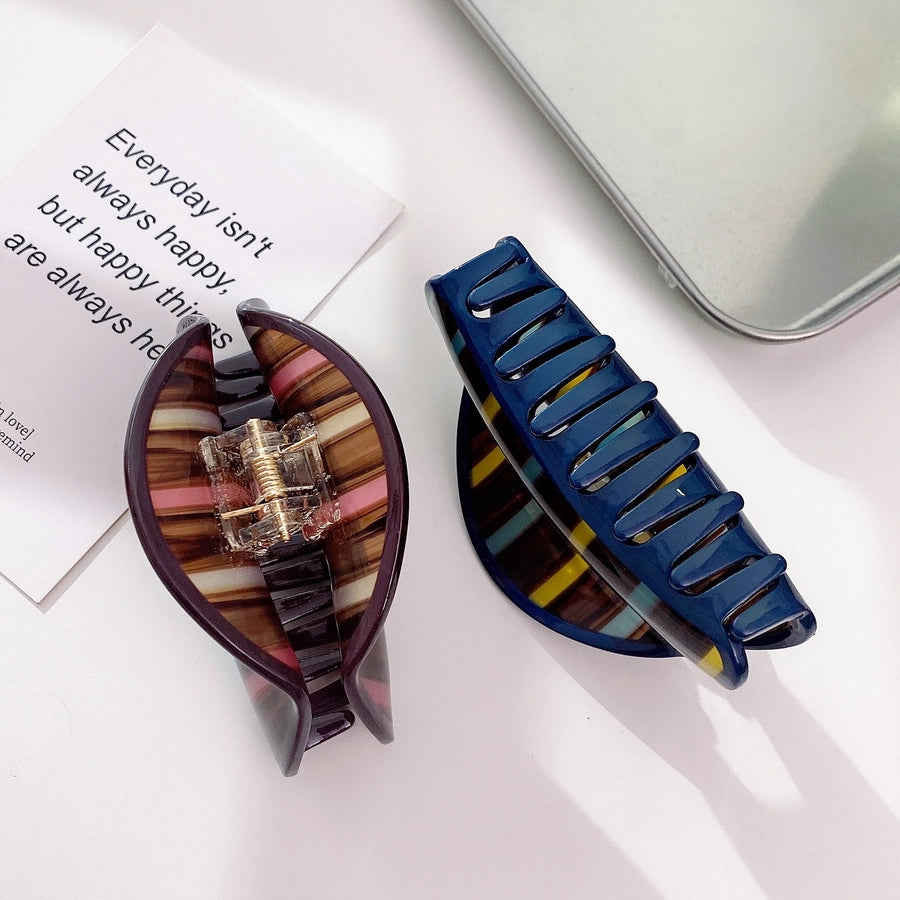 Women's Retro Stripe Acetic acid sheets Hair Claws