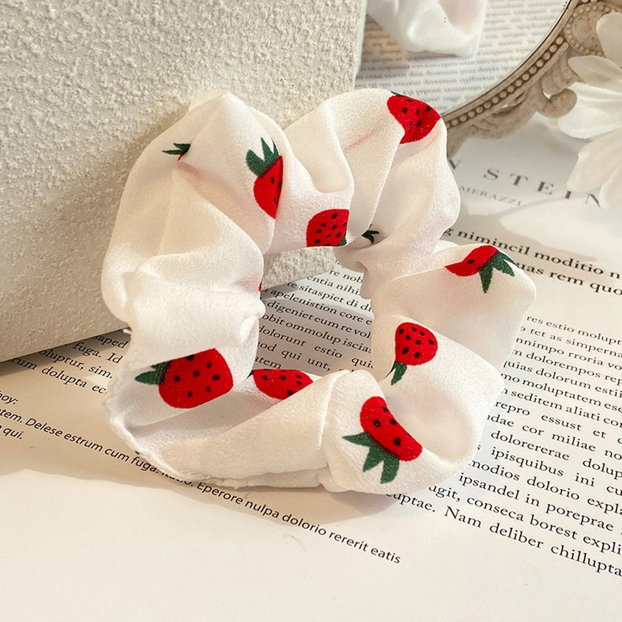 fashion floral fruit printing hair scrunchies