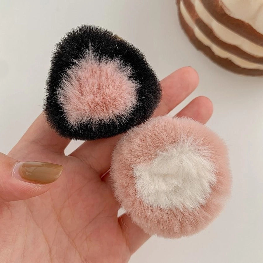 Salt Sweet Plush Ear Clip Three-dimensional Cartoon Clip Super Cute Girl's Heart Bangs Clip Pair Clip Japanese and Korean Hair Accessories