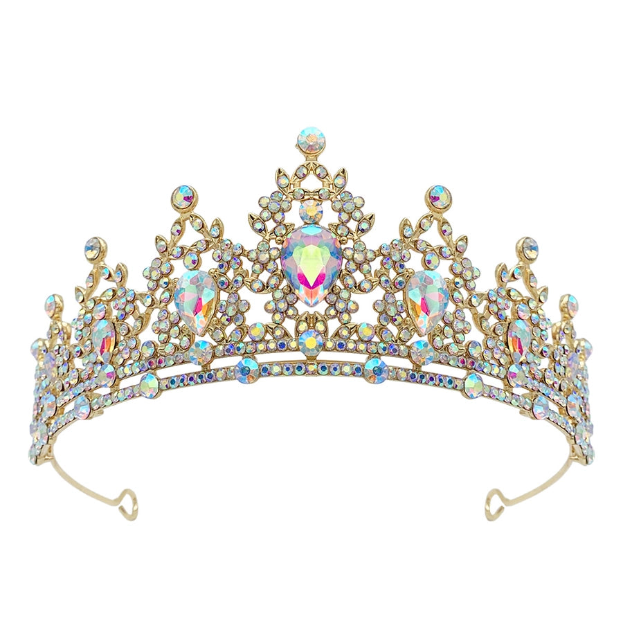 glam luxurious lady crown alloy plating inlay zircon crown