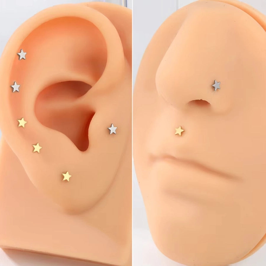 1 Piece Lip Rings Casual Star Moon Pure Titanium Titanium Alloy 14K Gold Plated White Gold Plated Lip Rings Ear Cartilage Rings & Studs