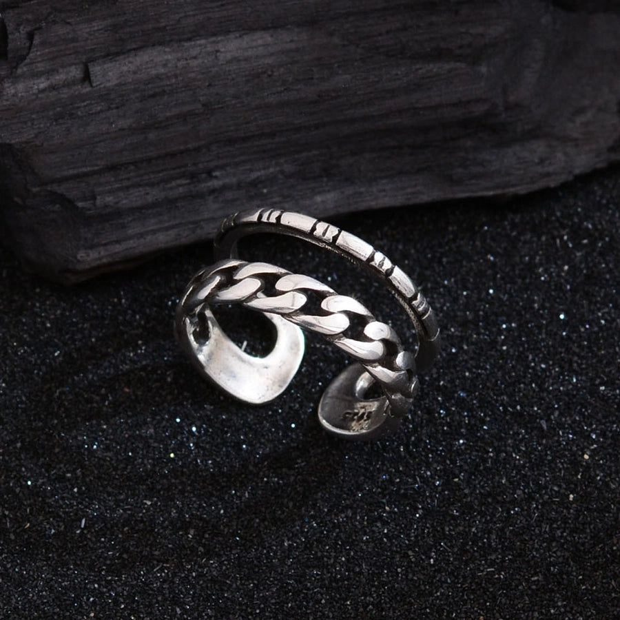 Copper Cha Print Open Rings