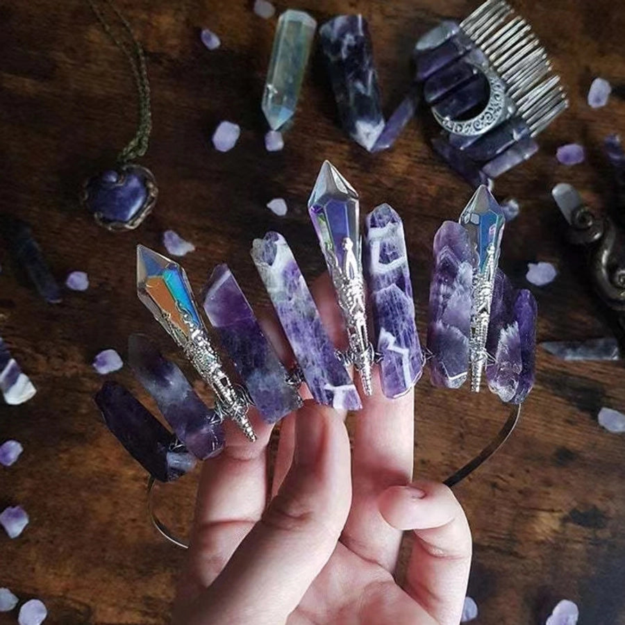 Women's Retro Square Artificial Crystal Iron Three-dimensional Hair Band