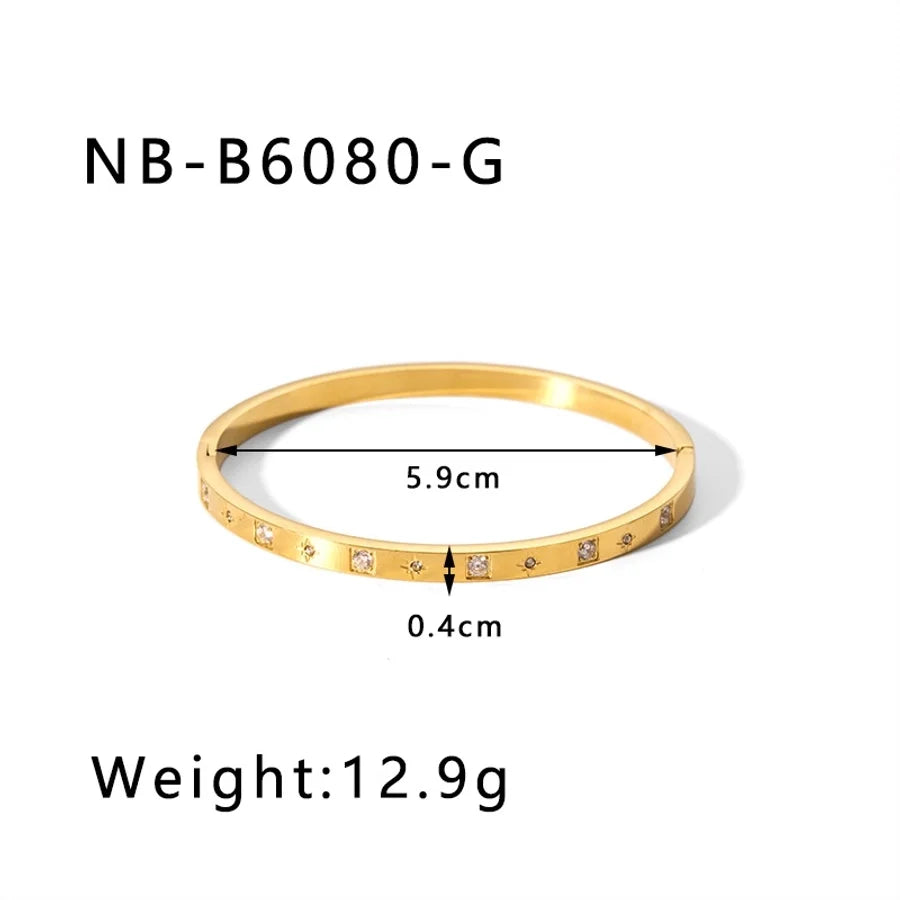 IG Style Simple Style Geometric 304 Stainless Steel Bangle In Bulk