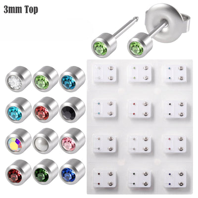 1 Piece Casual Classic Style Solid Color Plating 304 Stainless Steel Zircon 24K Gold Plated Stainless Steel Earrings