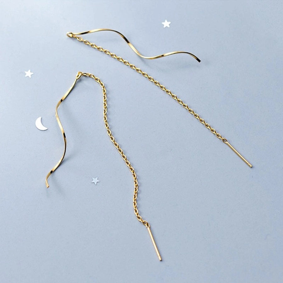 1 Pair Sweet Simple Style Classic Style Solid Color Plating 304 Stainless Steel 18K Gold Plated Ear line