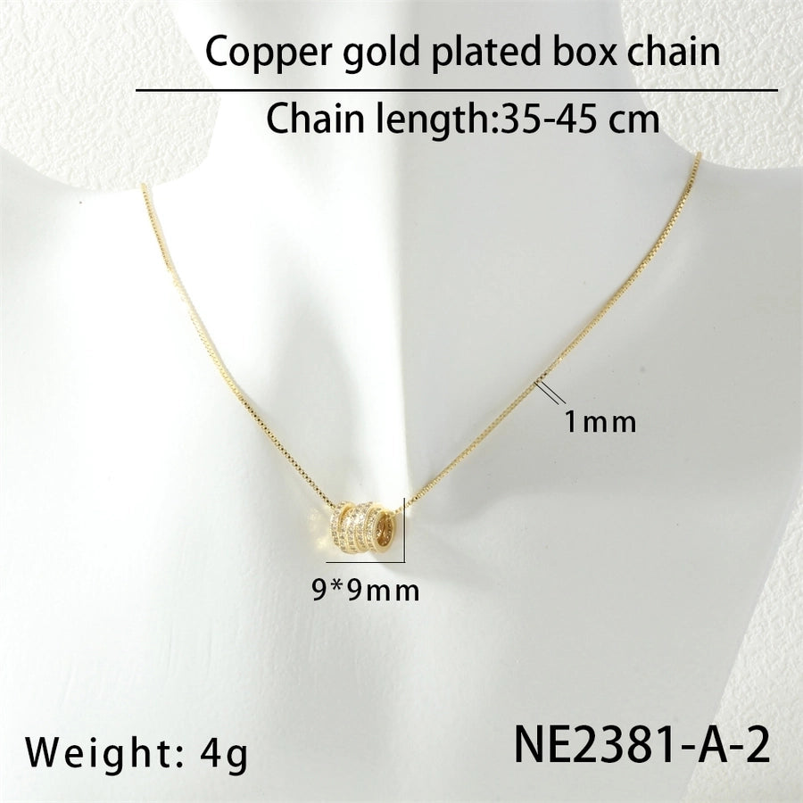 Jewelry Lady Simple Style Geometric Copper Zircon Necklace