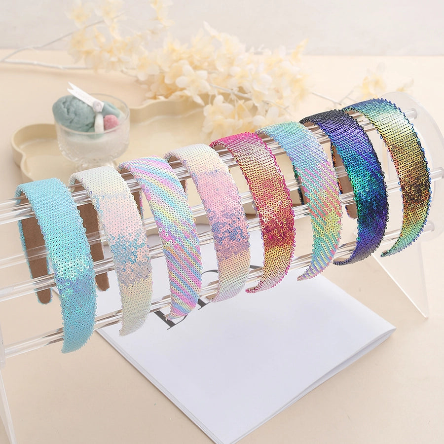 Women's Lady Solid Color Plastic Resin Stoving Varnish Hair Band