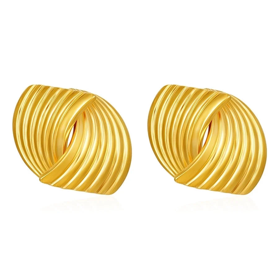 1 Pair Simple Style Stripe 304 Stainless Steel Ear Studs