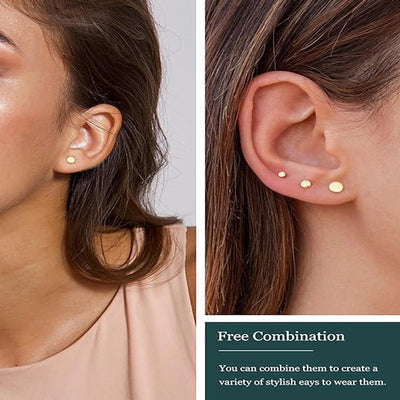 3 Pairs Simple Style Commute Solid Color 304 Stainless Steel Ear Studs