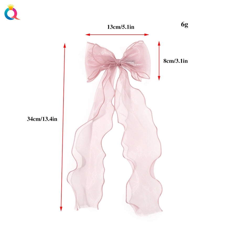 Women's Elegant Sweet Bow Knot Gauze Iron Hair Clip