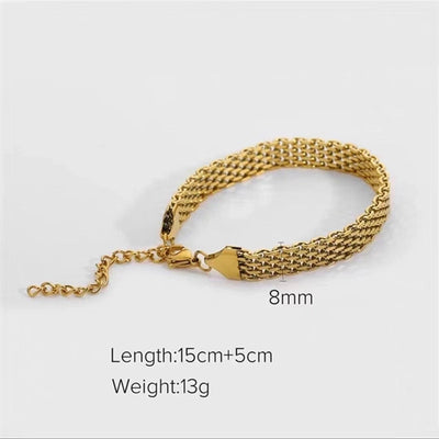 new  trend chain metal thick titanium steel bracelet women's clavicle chain woven snake bone chain jewelry