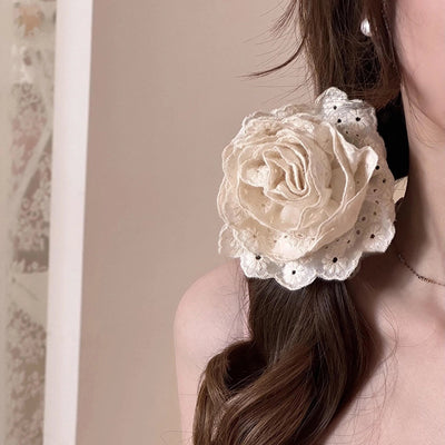 Korean style online celebrity caro rose clip female  new flower shark clip high-grade headdress Flower hairpin headdress