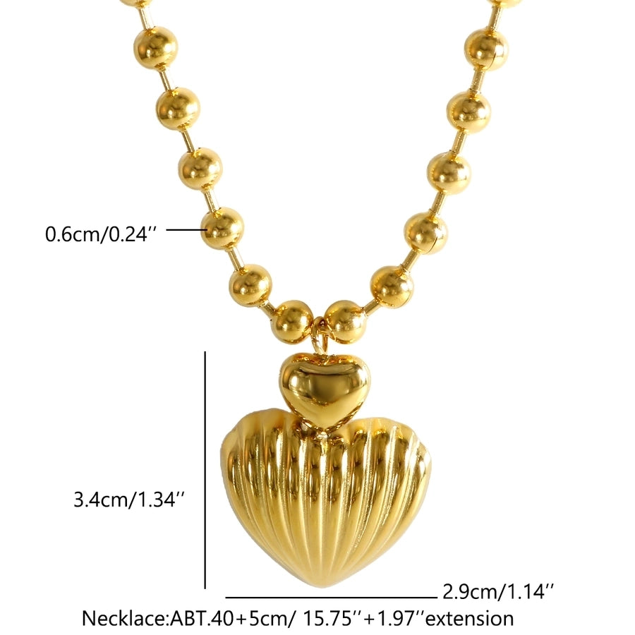 Jewelry IG Style Simple Style Commute Heart Shape 304 Stainless Steel Earrings Necklace