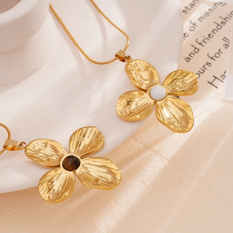 Jewelry Glam Lady Sexy Four Leaf Clover 304 Stainless Steel 316 Stainless Steel  Pendant Necklace