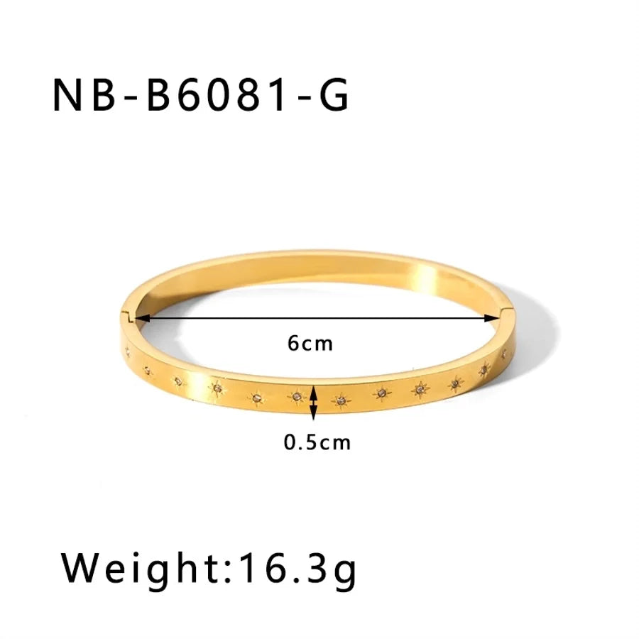 IG Style Simple Style Geometric 304 Stainless Steel Bangle In Bulk