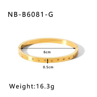 IG Style Simple Style Geometric 304 Stainless Steel Bangle In Bulk