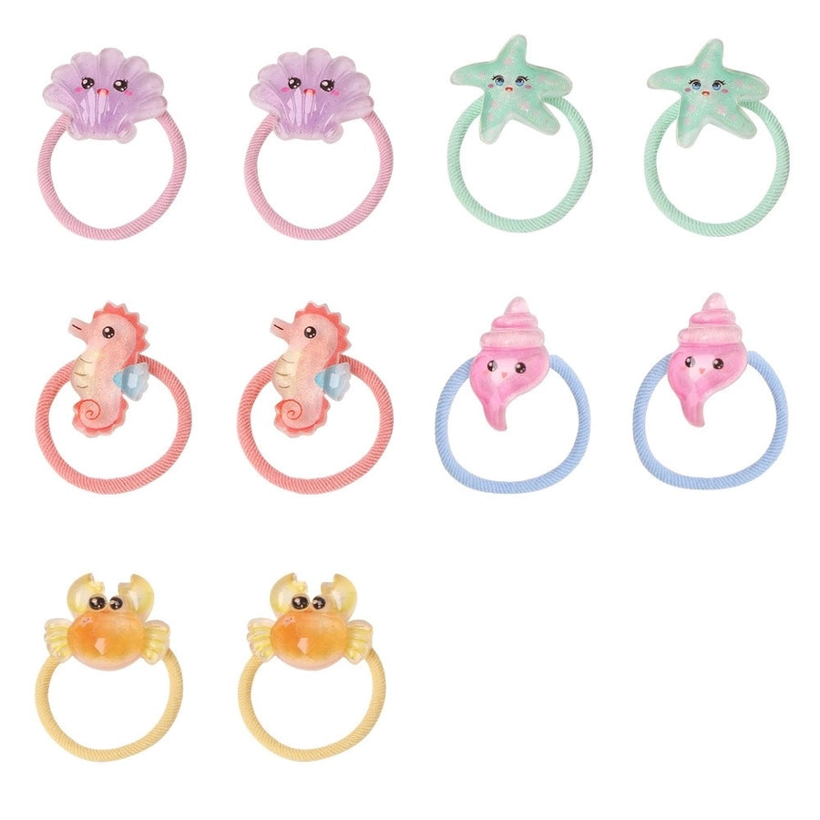 princess sweet hippocampus mermaid shell cloth resin hair tie