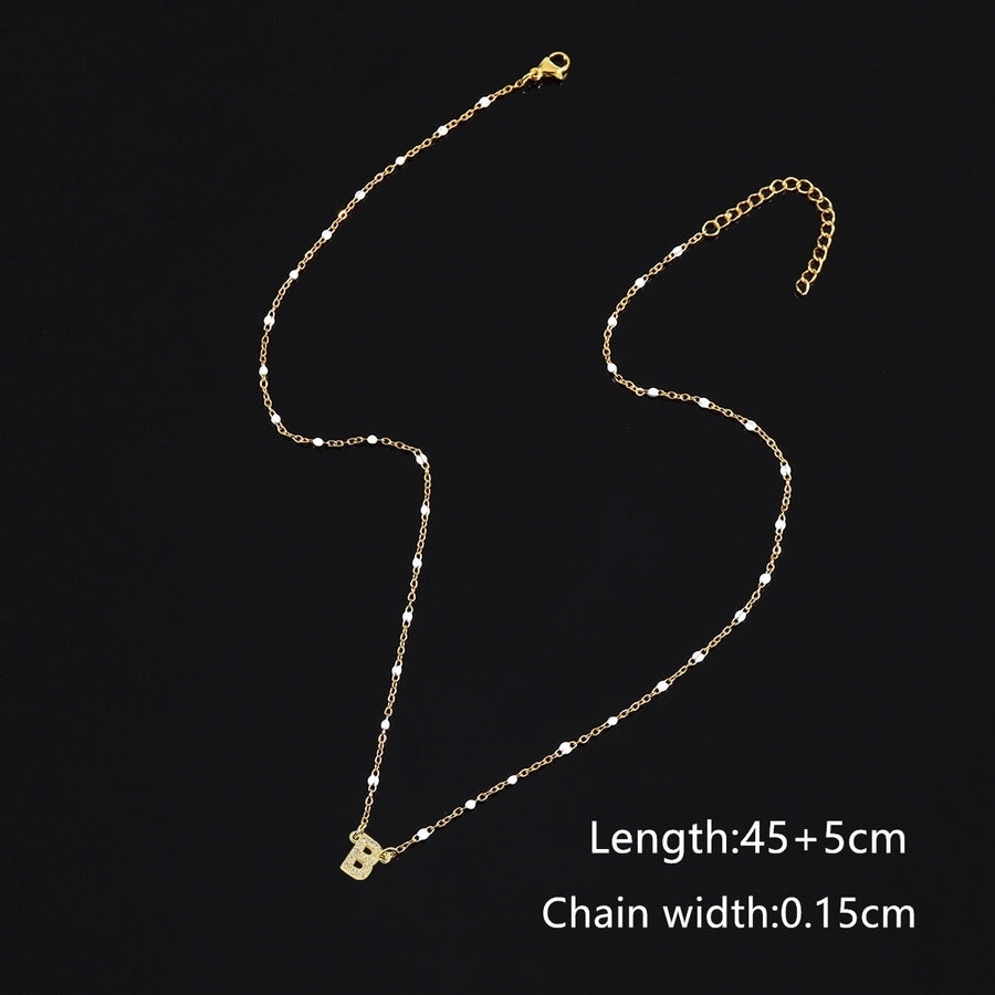 201 Stainless Steel Copper Letter Pendant Necklace