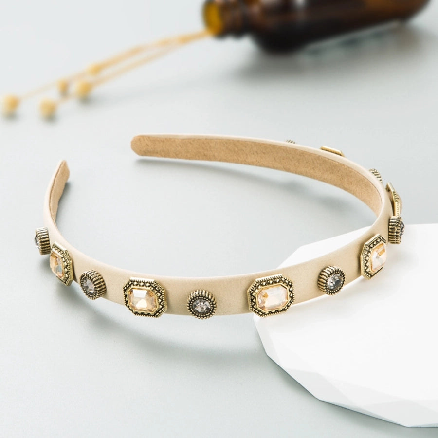 fashion geometric cloth inlay rhinestone hair band