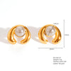 1 Pair Retro French Style Classic Style Geometric Flower 304 Stainless Steel Artificial Pearls 18K Gold Plated Imitation Gold  Ear Studs