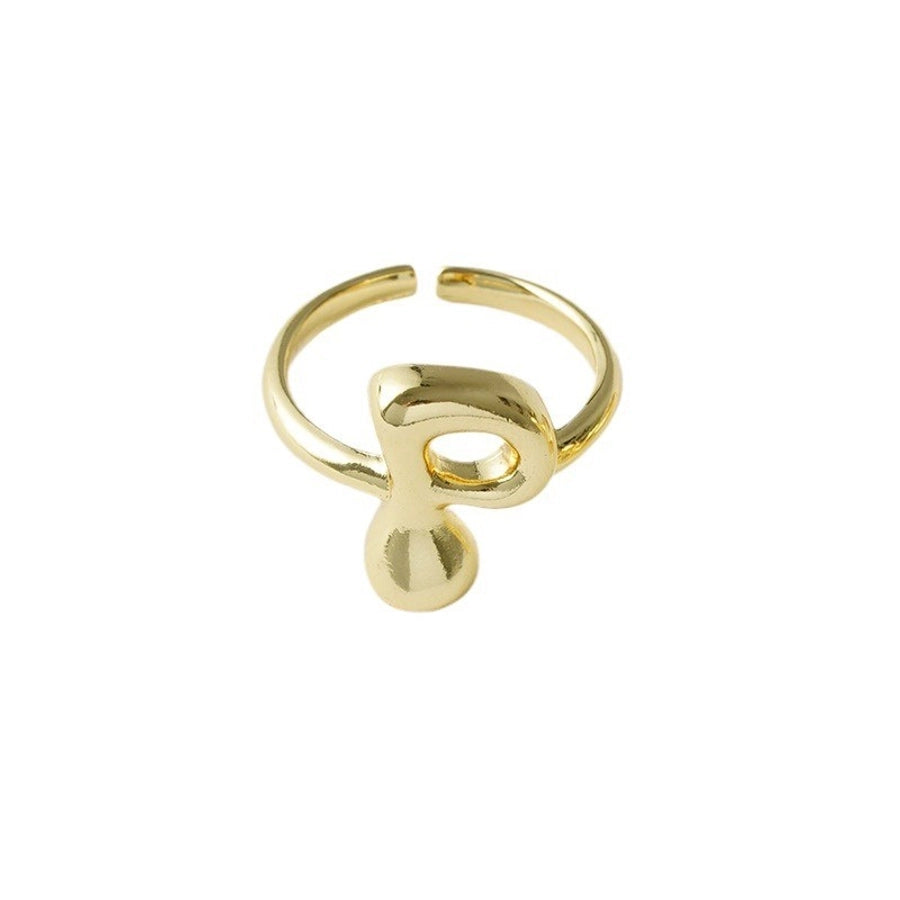 Copper Brass 18K Gold Plated Letter Open Rings