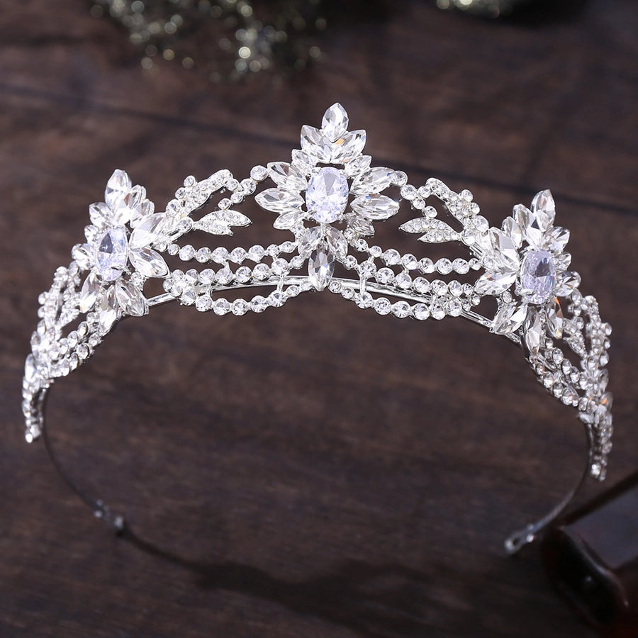 fashion oval crown alloy inlaid zircon crown 1 piece