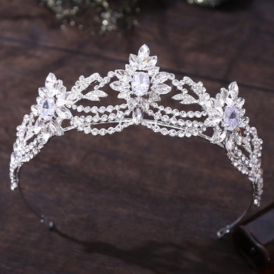 fashion oval crown alloy inlaid zircon crown 1 piece
