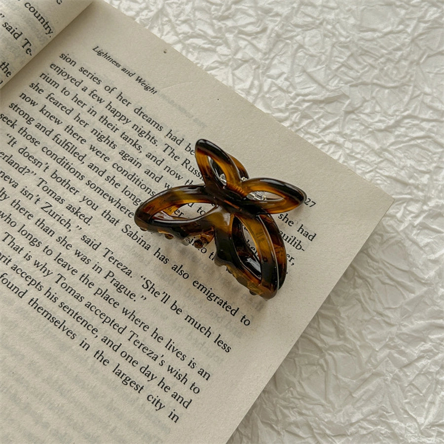 simple style color block acetic acid sheets butterfly hair claws