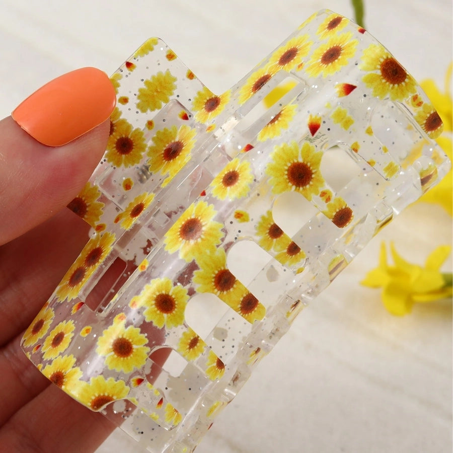 Women's Simple Style Sunflower Acetic acid sheets Hair Claws